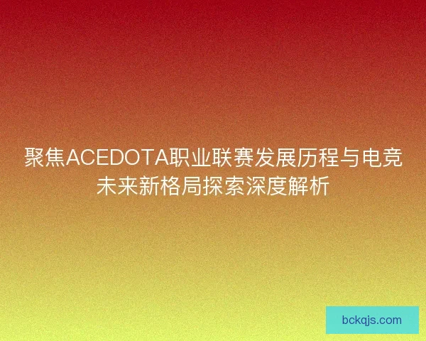 聚焦ACEDOTA职业联赛发展历程与电竞未来新格局探索深度解析