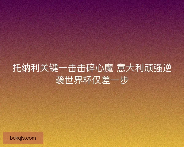 托纳利关键一击击碎心魔 意大利顽强逆袭世界杯仅差一步 托纳利关键一击击碎心魔 意大利顽强逆袭世界杯仅差一步